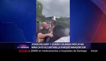 En un acto heroico, delivery rescata niña cayó en alcantarilla del Parque Mirador Sur