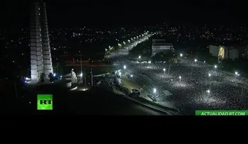 La ceremonia de homenaje a Fidel en la Plaza de la Revolución de La Habana