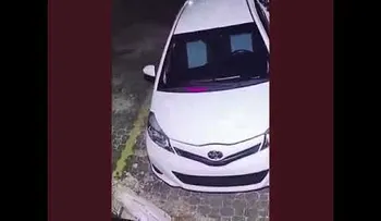 Quién se salva de los delincuentes; una mujer robando espejo de un carro en Los Prados