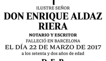 El notario Enrique Aldaz Riera y su inusual forma de pedir perdón por haberse muerto 
