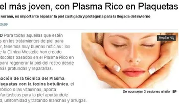 Terapia rica en plaquetas para lucir siempre joven
