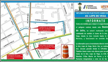 Conductores rechazan plan de AMET para que Lope de Vega sea una sola vía