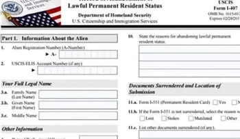 Residentes de USA viven situación tensa; exhortan no firmar formulario I-407 porque serían deportados