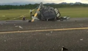 Hombre resulta herido tras accidente de helicóptero en aeropuerto Joaquín Balaguer