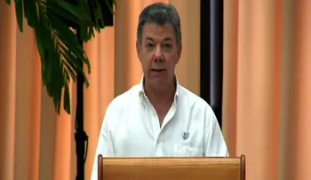 Discurso del presidente de Colombia Juan Manuel Santos tras firmarse el cese del fuego con las FARC