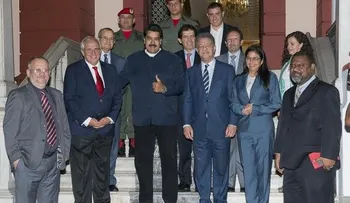 Leonel Fernández y Ernesto Samper se reúnen con el presidente Maduro en Venezuela