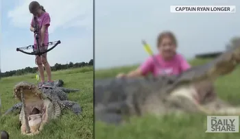Niña de 10 años mata a un caimán de 360 kilos