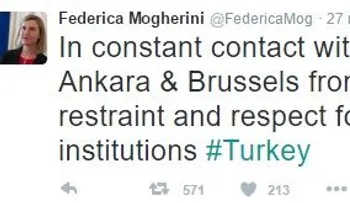 La UE pide moderación y respeto a instituciones democráticas en Turquía