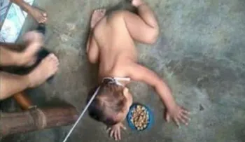 Indignante: Madre trata a su bebé como a un perro