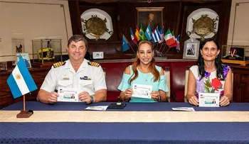 Instituto Postal dominicano pone en circulación el matasello del 50 recorrido de la fragata A.R.A Libertad 