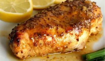 Pollo al horno con miel, mostaza y un toque de limón