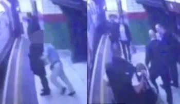 Un abusador anciano empuja mujer a las vías cuando el metro se acerca (VIDEO)