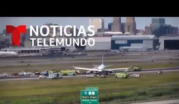 Se produce caos en aeropuerto de NJ por explosión neumático de avión 