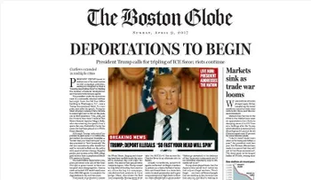 Sátira del Boston Globe sobre Trump: 'Deportaciones a punto de empezar'