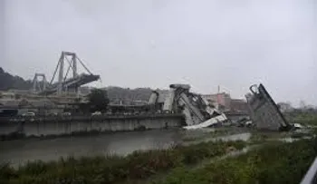 Imágenes del colapso en puente en Italia