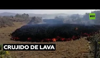 Crujido de la lava del volcán de La Palma es similar a vidrio roto