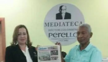Periodista Erasmo Chalas Tejeda dona colección periódico DIA Y NOCHE al Centro Cultural Perelló, de Baní