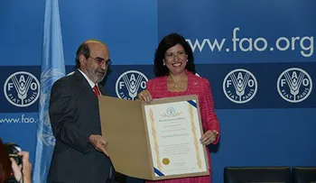 Vicepresidenta recibe reconocimiento otorgado por la FAO a RD