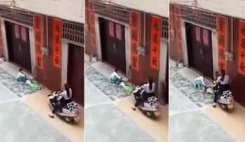 Un video que muestra a una mujer en moto arrollando a una niña conmociona a China