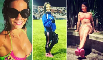 Una sensual venezolana se transformó en la mayor atracción del fútbol de Guatemala