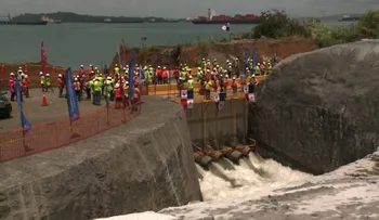 Canal de Panamá realiza tránsito de prueba en las esclusas de Cocolí