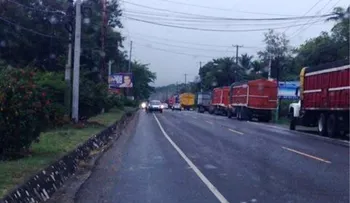 Camiones protestan en la entrada de Puerto Plata