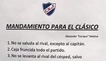 Los polémicos 10 mandamientos para los juveniles de Nacional de Uruguay en un clásico ante Peñarol