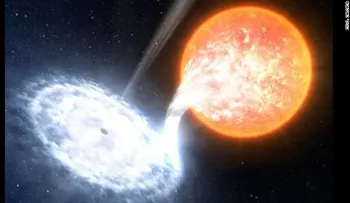 Destellos rojos revelan un agujero negro escupiendo partes de una estrella