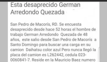 Desaparece padre de abogada en San Pedro de Macorís