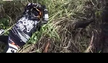 Sufre accidente y cae junto a una serpientes venenosa (Video)
