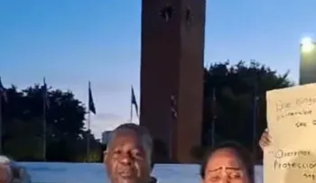 Familiares de dominicanos reclutados para la guerra en Rusia protestan frente al Congreso y piden a Abinader su retorno