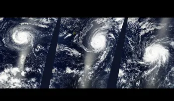NASA capta imagen nunca antes vista de tres huracanes en línea sobre el Pacífico
