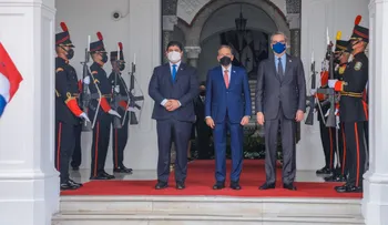 Presidente Abinader es recibido por su homólogo panameño en el Palacio Presidencial