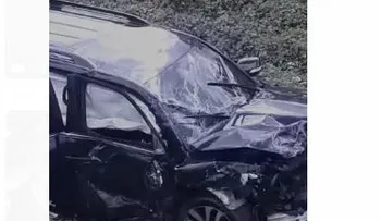 Así quedó la yipeta de Karen Ricardo, en el accidente sufrido junto a esposo en autopista del Nordeste