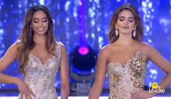 Modelo Vanessa Domínguez no pudo disimular su enfado al perder su corona en Mis Colombia (VIDEO)