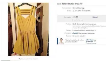 Subió una foto de un vestido A Ebay sin darse cuenta que ella sale desnuda 