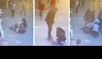 Un peatón noquea de un violento cabezazo a un hombre que agredía a una mujer 