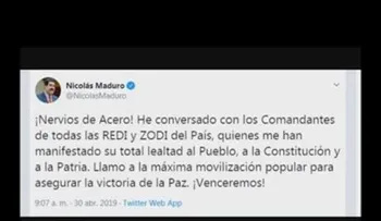 Maduro: Todos los Jefes Militares de las Red de Defensa me manifestaron su total lealtad