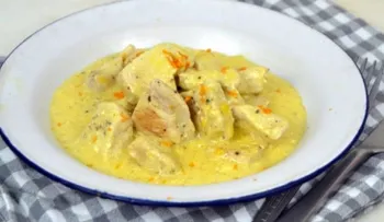 Deliciosa receta de pollo con mostaza, yogur y naranja. Buen provecho