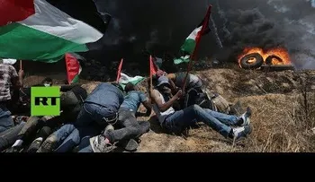 Protestas en la frontera con Israel (FUERTES IMÁGENES)