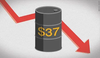 Los precios del petróleo caen por debajo de los 37 dólares, el nivel más bajo en 7 años