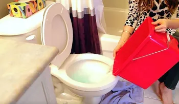 Un cubo de agua ? ¡esto fue lo que utilizó ella para resolver el «menudo» problema!