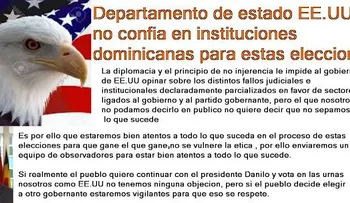 Los Estados Unidos estará vigilante comicios del 15 de mayo en República Dominicana