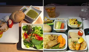 Sorprendente: ¿Cómo difiere la comida en la clase económica y ejecutiva de una misma aerolínea?