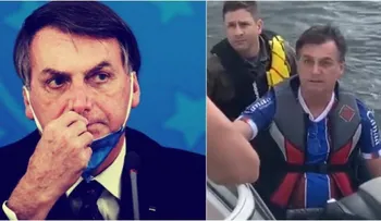 Brasil supera los 10 mil muertos por coronavirus y presidente, Jair Bolsanaro, se pasea en una moto acuática