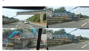 Varios heridos por el derrumbe de un puente sobre una autopista en Reino Unido (Fotos)