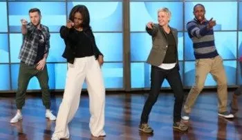 El baile de Michelle Obama y Ellen Degeneres en pro de la vida saludable 