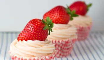 Deliciosos cupcakes de fresa