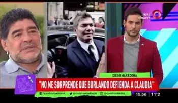 Maradona llama "ladrón" y "drogadicto" a su sobrino en un programa de televisión en directo
