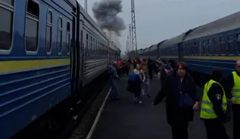Dron ruso impacta un tren de pasajeros cerca de la frontera entre Ucrania y Polonia